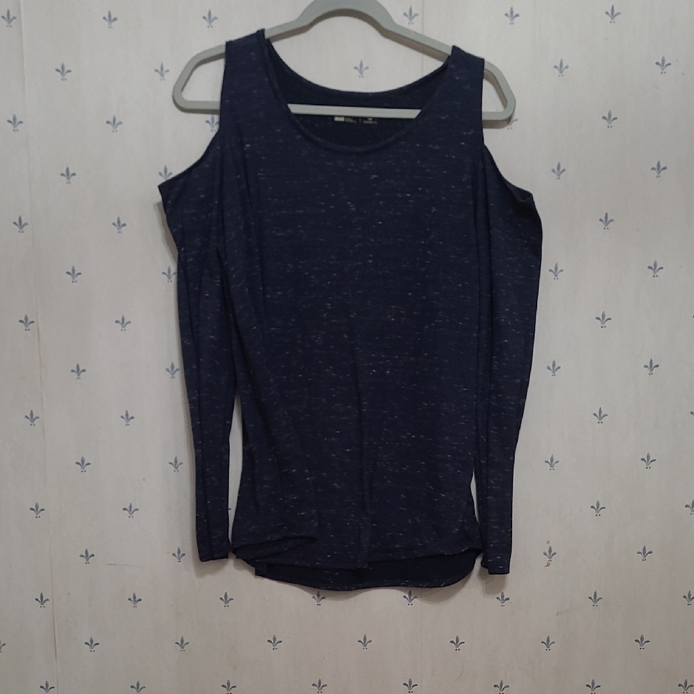 Women's Cold Shoulder Top - Navy Blue